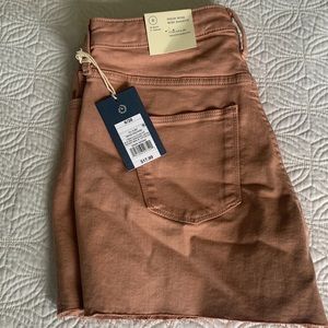 Rose colored denim shorts